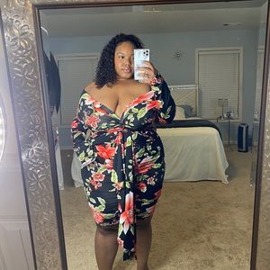 Floral ruched dress
